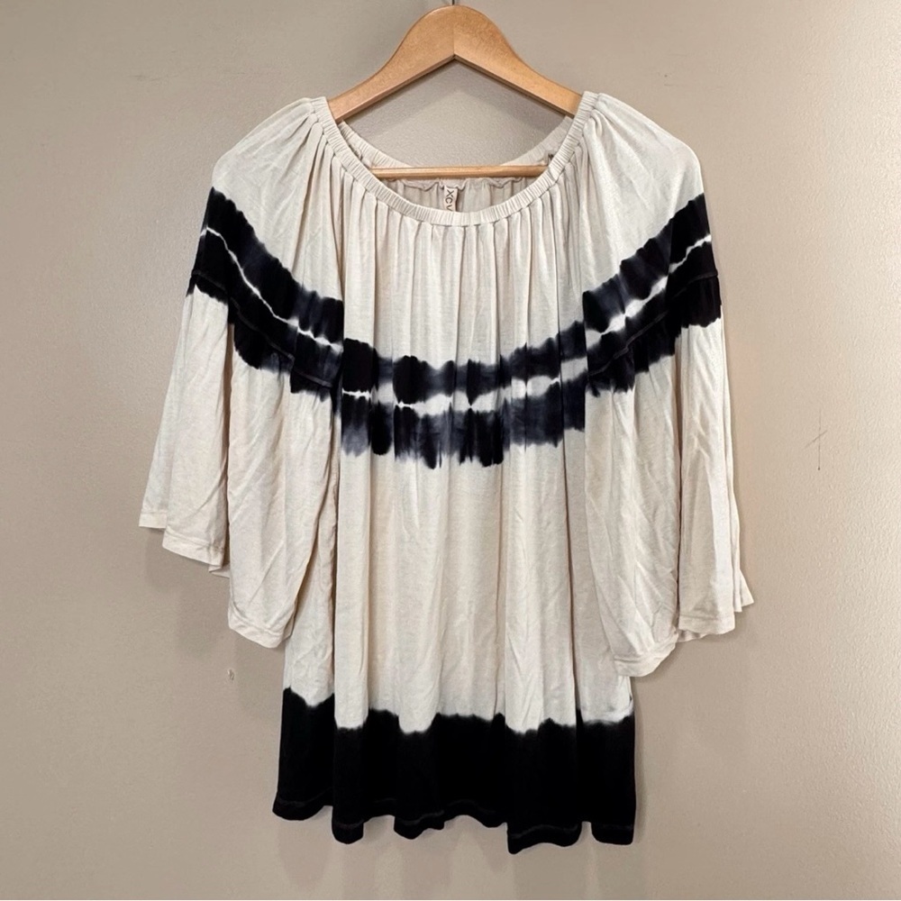 XCVI Off Shoulder Top Tie Dye Style 13746 Oversized Loose Flowy Romantic Boho XS